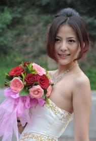 Photoshop调出美女婚纱相片柔美的秋季黄褐色效果教程