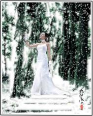 photoshop制作雪景婚纱照片