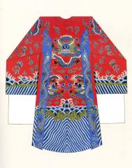 戏曲服饰：“彩绣团龙红色蟒袍”图案设计