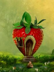 photoshop合成可爱的草莓房子教程