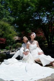 photoshop打造红色秋意唯美婚纱照片教程