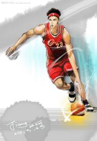 Photoshop手绘漫画篮球运动员