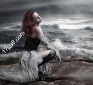 Photoshop合成被独自抛在海边孤独的女人
