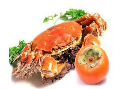 吃柿子多久后能吃螃蟹