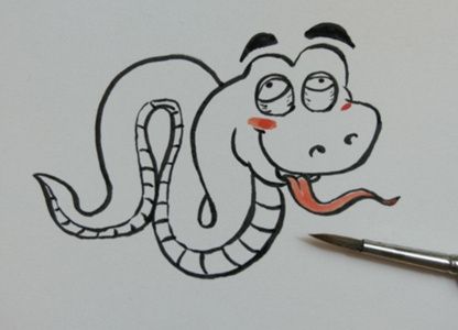 小蛇彩绘画步骤图解 小蛇彩绘画的画法