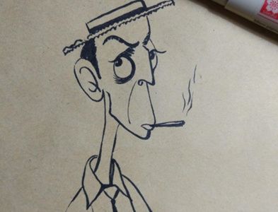 抽烟的男人彩绘画图解教程 彩绘画的画法