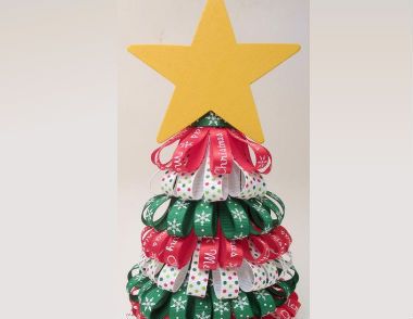 圣诞树装饰制作教程 教你用丝带DIY圣诞树