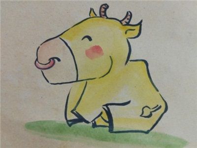 小牛彩绘画图解教程 小牛彩绘画的画法