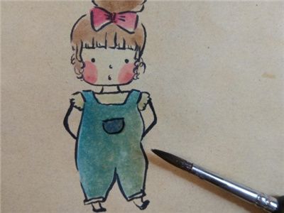 美丽小女孩彩绘画教程 小女孩彩绘画的画法