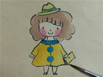 灵动的小女孩彩绘图教程 小女孩彩绘图画法