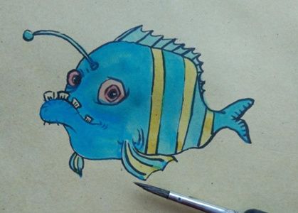 电鱼简笔画教程 电鱼简笔画的画法