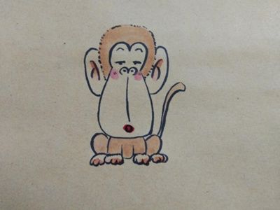 可爱的小猴子手绘画教程 小猴子手绘画的画法