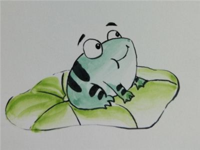 小青蛙水彩画画法 小青蛙水彩画教程