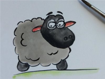 可爱的小羊水彩画教程 小羊水彩画的画法