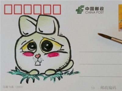 可爱的小兔子手绘明信片图解教程