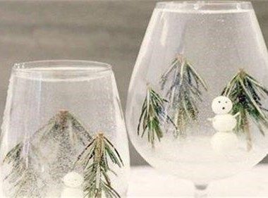 雪景造型玻璃杯DIY制作教程 迷你雪景玻璃杯