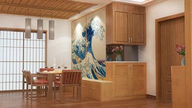 日式风格90平木地板小居室  营造素雅之感