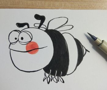 DIY手绘蜜蜂插画教程
