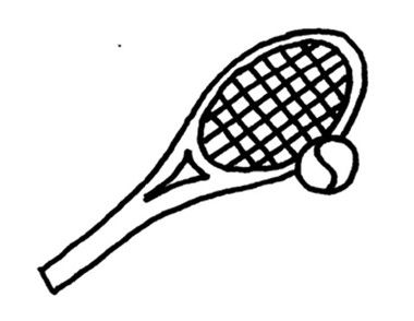 网球拍儿童简笔画教学步骤图解