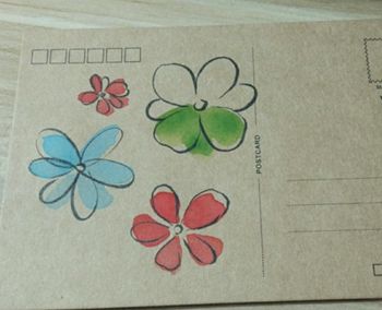 DIY明信片 花朵手绘明信片