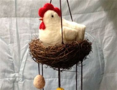 怎么制作羊毛毡小鸡风铃 小鸡风铃的制作方法