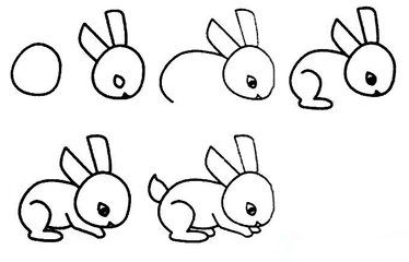 简笔画怎么画兔子  可爱的兔子简笔画