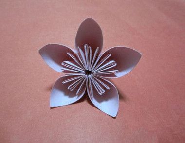 如何做一朵折纸樱花