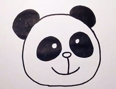 可爱的大熊猫头像简笔画教程
