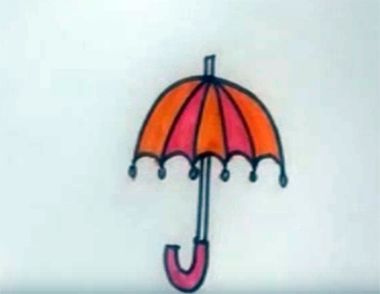 雨伞简笔画   雨伞的简笔画怎么画？