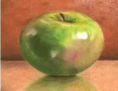 用彩铅笔一个绿色苹果怎么画