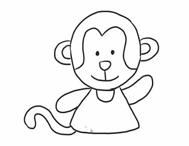 活泼可爱的小猴子的简笔画怎么画