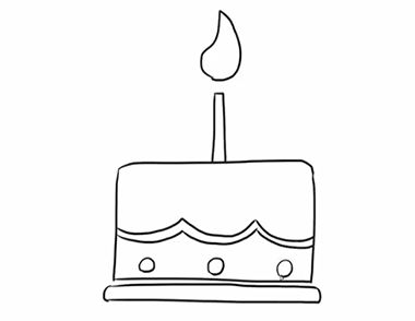 小朋友过生日时吃的生日蛋糕怎么画