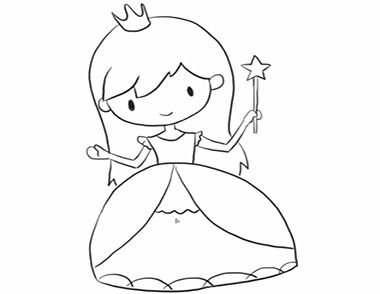 魔法小公主简笔画教程  魔法小公主简笔画图解步骤