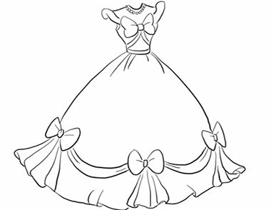 漂亮的公主裙简笔画教程   漂亮的公主裙简笔画图解步骤