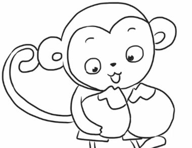 猴子偷桃简笔画教程