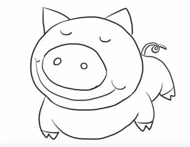 可爱的小猪猪简笔画教程