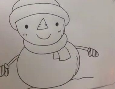 可爱雪人的简笔画怎么画？