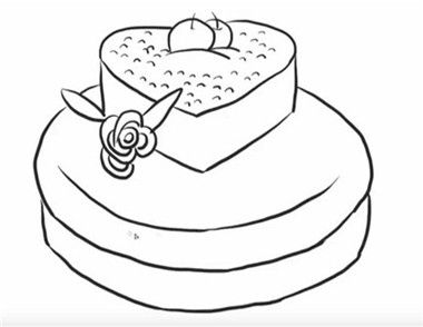生日蛋糕怎么画好看 心型蛋糕简笔画教程
