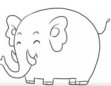 大象简笔画教程  大象简笔画图解步骤