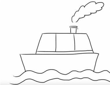 轮船怎么画 大轮船简笔画教程