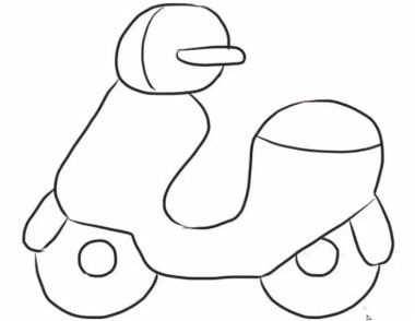 摩托车简笔画怎么画 摩托车简笔画图解步骤