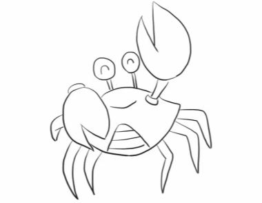 俏皮的螃蟹简笔画怎么画 俏皮的螃蟹简笔画图解步骤