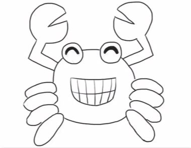 得意的螃蟹简笔画教程 得意的螃蟹简笔画图解步骤
