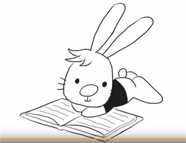 小兔子怎么画 看书的小兔子简笔画教程