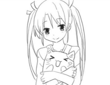 抱猫咪的女孩简笔画教程 抱猫咪的小女孩怎么画