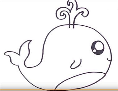 鲸鱼怎么画 萌哒哒的鲸鱼宝宝简笔画教程