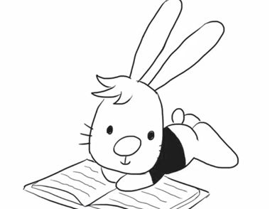 看书的小兔子简笔画教程  怎样画看书的小兔子简笔画