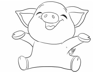 小猪简笔画教程  怎样画小猪简笔画