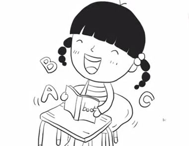 读书的小女孩简笔画教程 怎么画一个读书的小女孩
