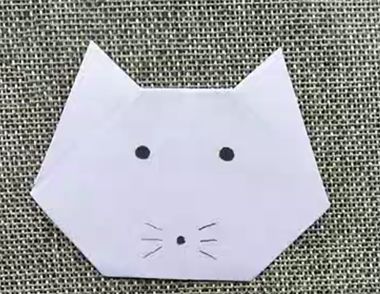 小花猫手工折纸教学  小花猫手工折纸步骤